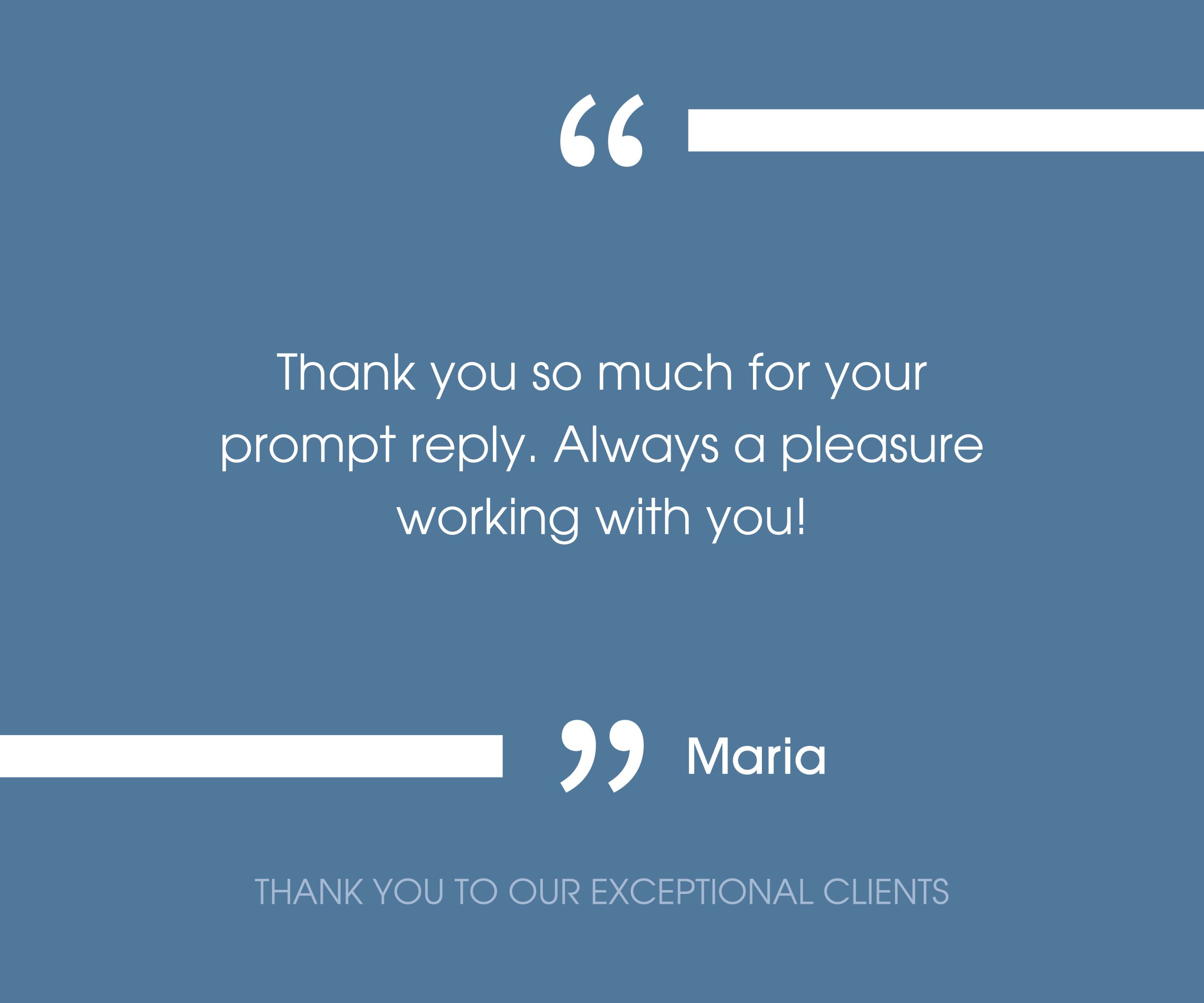 Testimonial from Maria to Davari Tripidakis Law Group